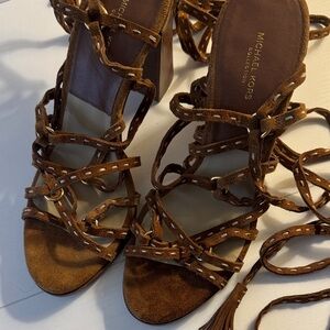 Michael Kors Brown Suede Tie Gladiator Sandals 8.5